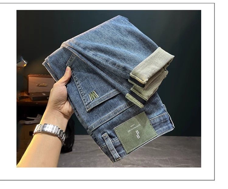 Men's Spring Thin Slim Fit Casual Nine-point Korean Style Stretch Trendy Slightly Wide Versatile Skinny Jeans_voghion.com