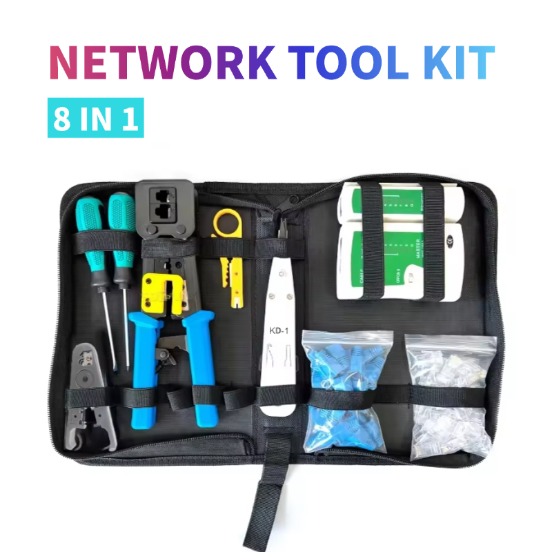 RJ45 Crimping Kit For RJ11/RJ12/CAT5/CAT6/Cat5e Computer Maintenance Lan Cable Tester Network Repair Tool Set_voghion.com