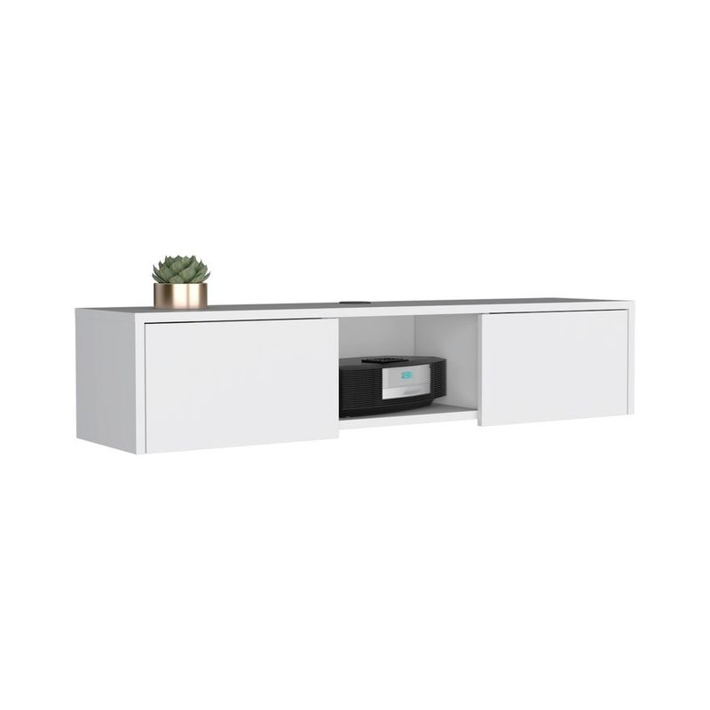 Adel Floating TV Stand, Sleek Wall-Mounted Console With Two-Doors_voghion.com