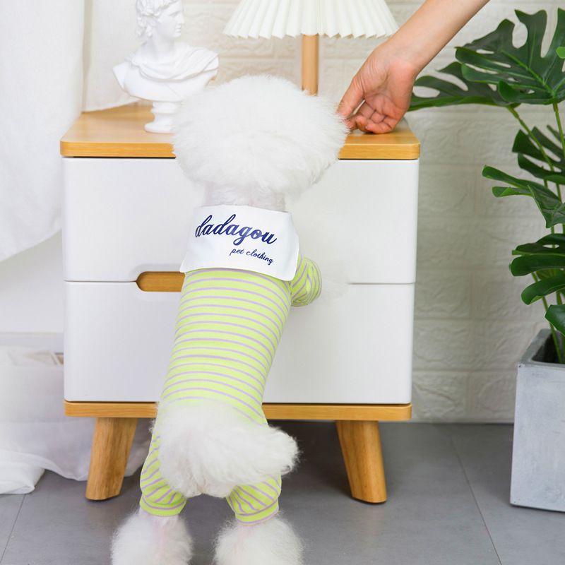 Haustier Hund Herbst und Winter Teddy Haustiere, vierbeinige Hoodies, Wollkleidung, 21 gestreifte Hauskleidung_voghion.com