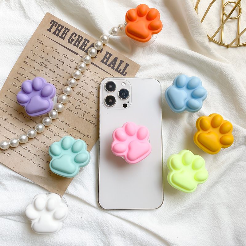 Supporto per airbag per telefono cellulare con adesivo elastico a forma di zampa di gatto, superficie satinata a tinta unita, supporto pigro e_voghion.com