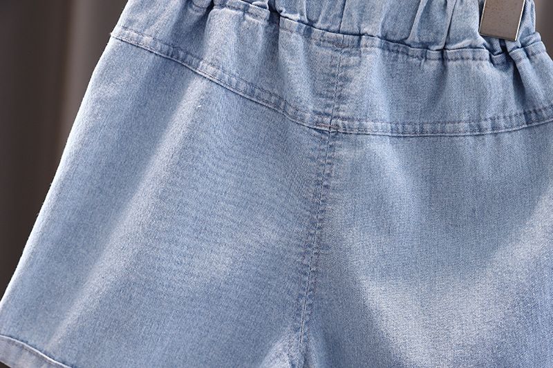 Version coréenne été 2024 de bébé tout-petit avec short rayé à manches courtes, ensemble deux pièces pour femmes et hommes_voghion.com