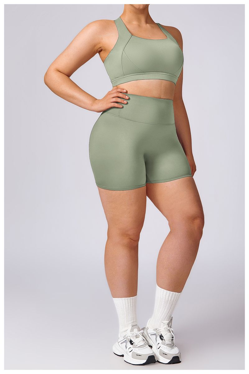 Obesity Plus Size Yoga Suit For Women's Quick Drying Pilates Running Tight Fitness Set 8047_voghion.com