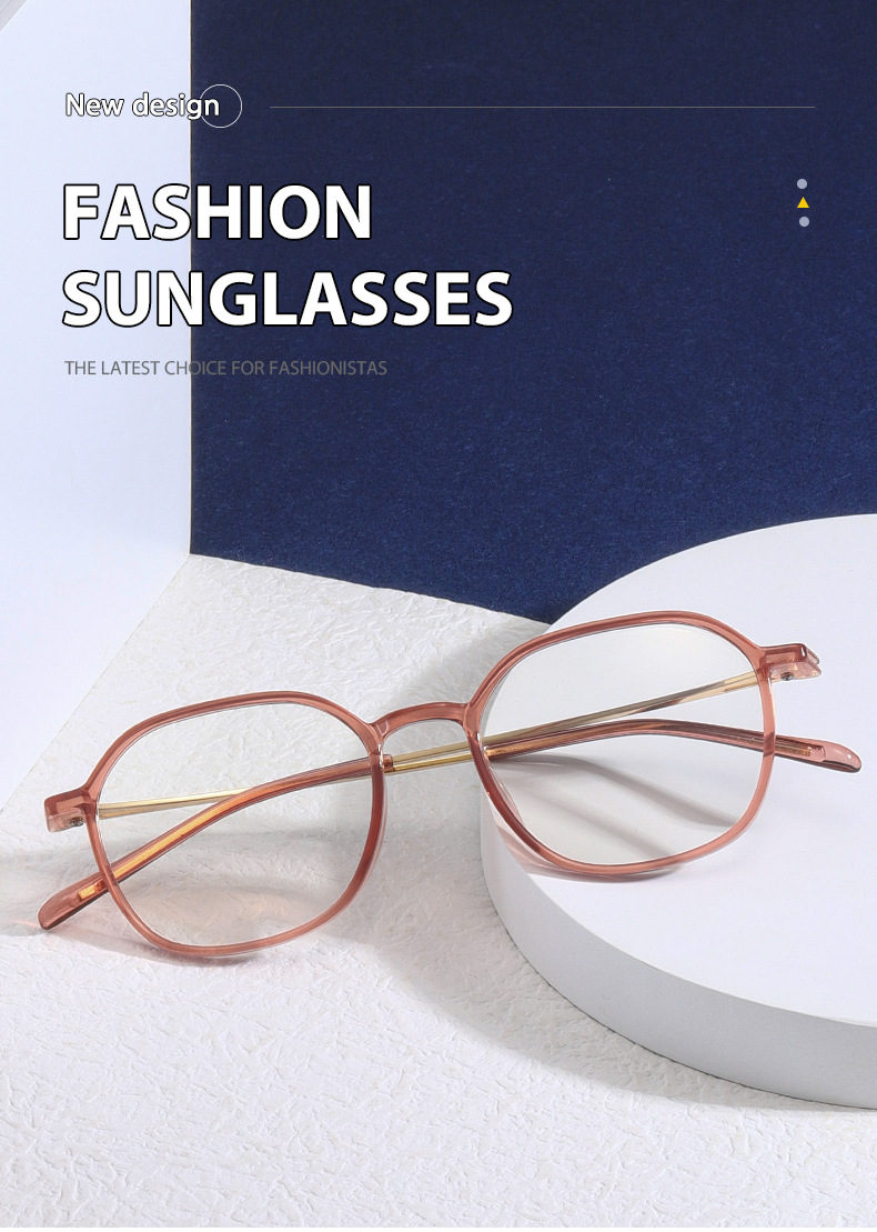 Anti-Blu-ray Flat Light PC Metall Retro Fashion Student Stylee Brillengestell für Herren und Damen_voghion.com