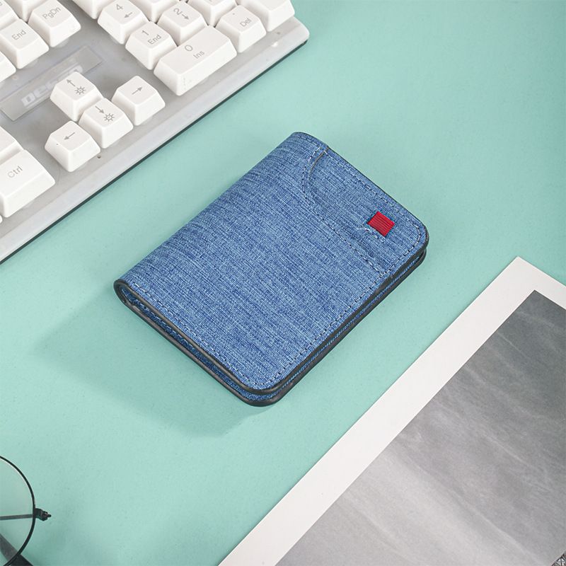 Vertical Canvas Short Dollar Men's Leather Wallet_voghion.com
