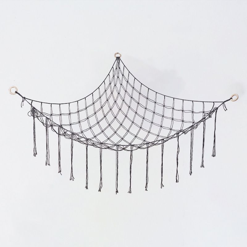 Hand-woven Children's Room Corner Hammock Bedroom Decoration Triangle Plush Toy Storage Net_voghion.com