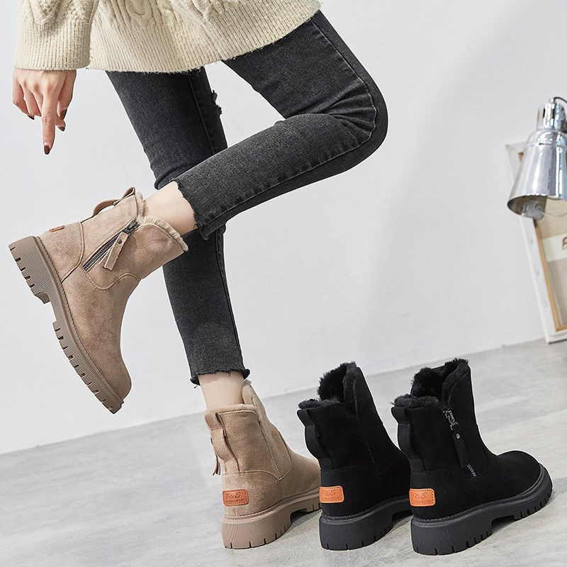Chaussures femme cachemire bottes chaudes chaussures coton épais bottes de neige_voghion.com