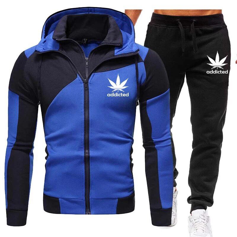 2024 Nuovo Arrivo Maschio Doppia Cerniera Con Cappuccio Abiti Giubbotti e Pantaloni Della Tuta Classici da Uomo Autunno Inverno Casual Quotidiano_voghion.com