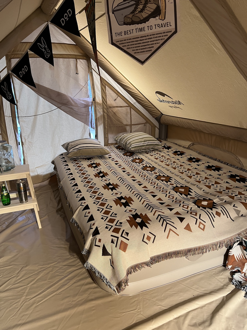 Vanlife Ethno-Stil Zelt-Innenkissen, aufblasbares Bett, Sofa, Decke, Strand, Picknick-Teppich_voghion.com