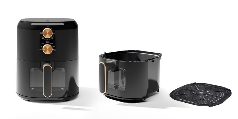 Air Fryer 4-in-1 With 4.5 QT Capacity, Air Fry, Roast, Reheat, Dehydrate, Air Crisp Technology With 400F For Hot, Crispy Results In Just Minutes, Black_voghion.com