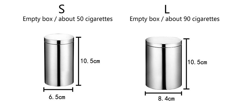 Scatola per sigarette Scatola per sigarette Grande capacità Serbatoio di stoccaggio in acciaio inossidabile 304 La scatola per sigarette contiene 50/90 sigarette_voghion.com