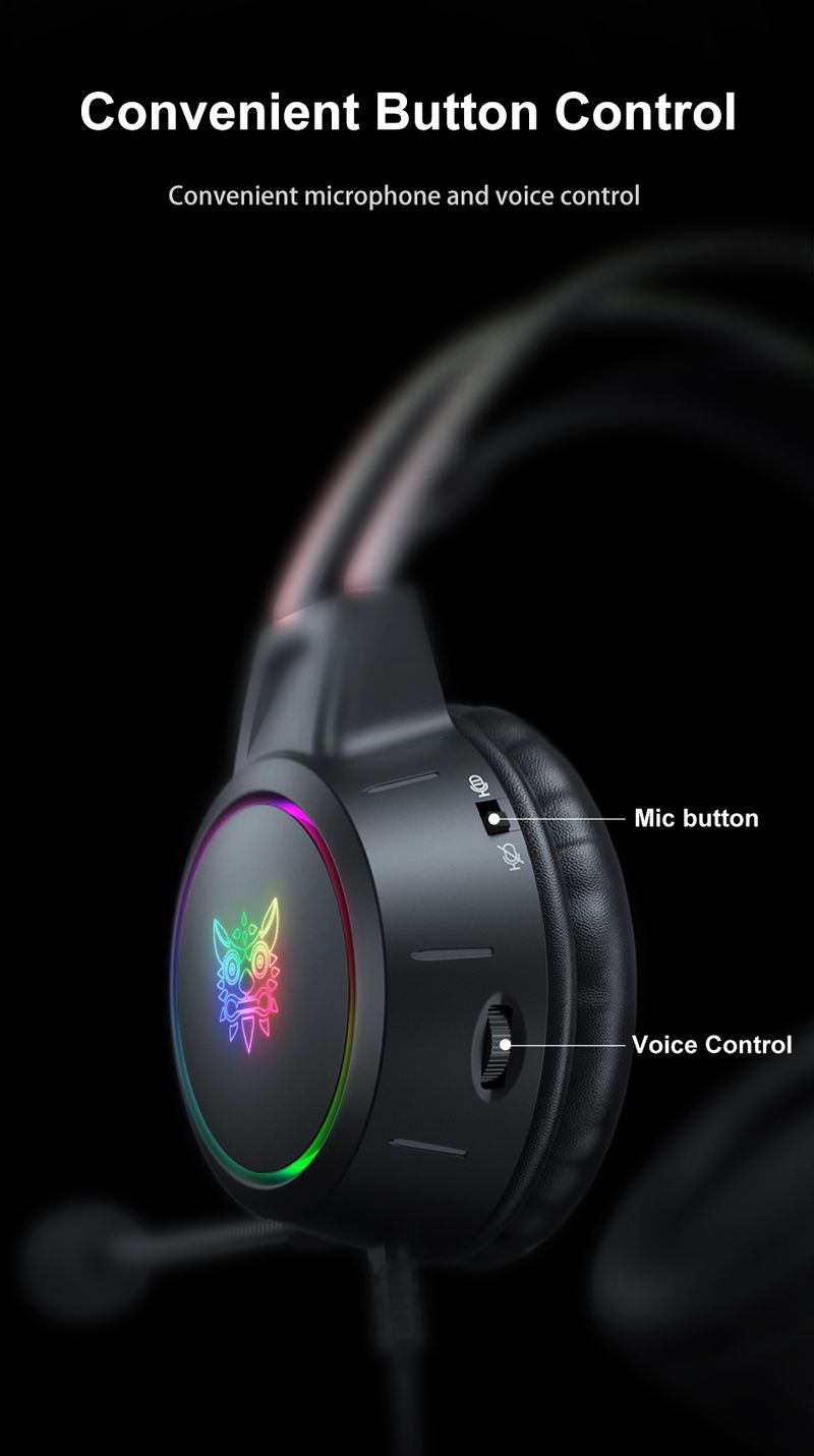 ONIKUMA X15 Pro Over-Ear-Kopfhörer, Gaming-Headset, Kabelgebundene Kopfhörer Mit Unterdrückung, Rosa Katzenohren, RGB-Licht Mit Mikrofon Für PC PS4_voghion.com