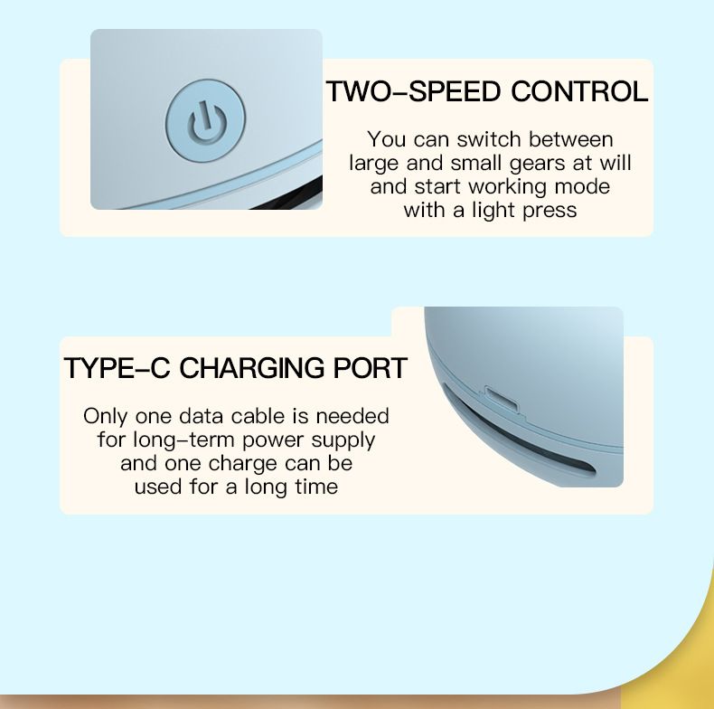 Cartoon Handheld Stofzuiger voor Kinderen & Studenten – Draagbare USB Oplaadbare Mini Stofzuiger (10KPA, 1400mAh, 3 Kleuren, Laag Geluidsniveau)_voghion.com