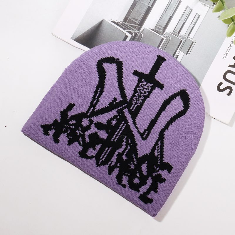 VOOTHOST Muži Ženy Pletená čepice Čepice Goth Čepice na zuby Y2k Streetwear Zimní móda Pulovr Vintage Teplé Hip Hop Klobouky Unisex VB166_voghion.com