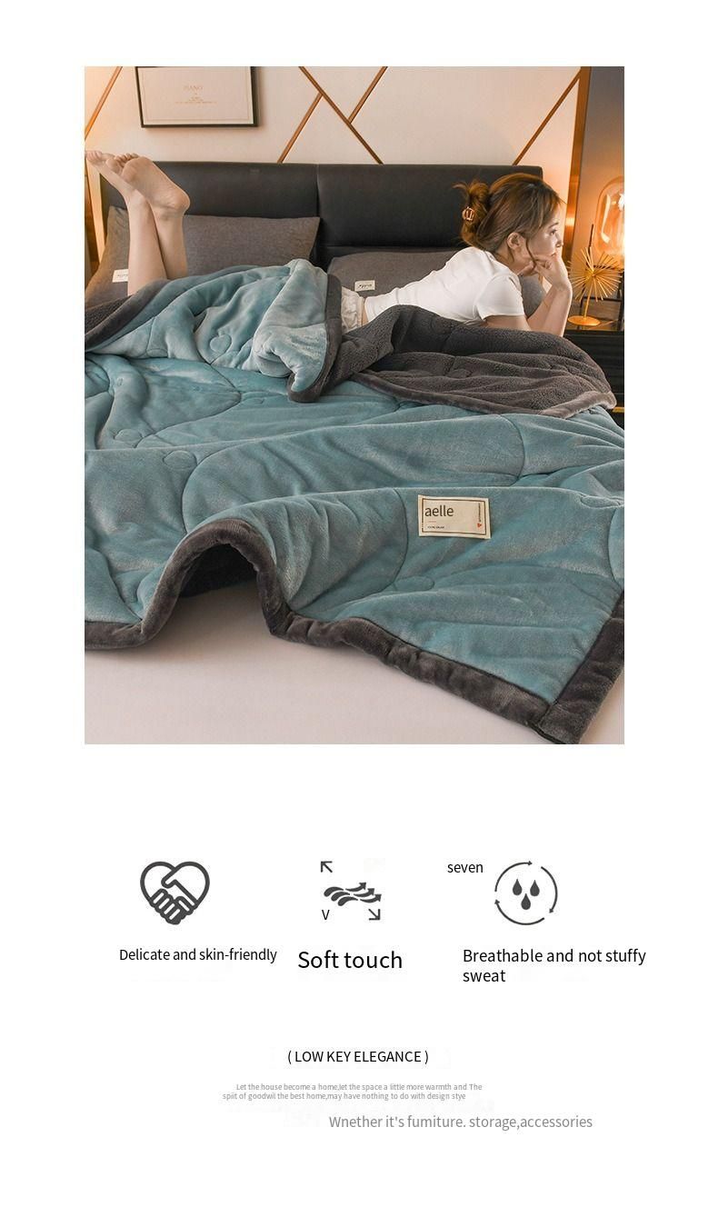 Neue verdickte Lamm-Fleecedecke, Milch-Fleecedecke, Nickerchen, Sofadecke, Klimaanlagendecke, Einzel- und Doppeldecke, Geschenk_voghion.com