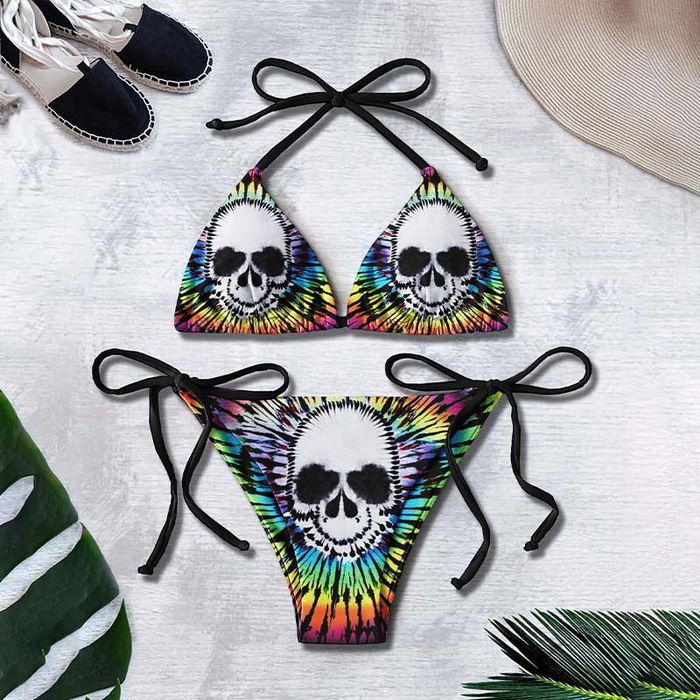 Women's Clothing New Bikini Custom Printed Strap Swimsuit Set Backless Two Piece Swimsuit_voghion.com