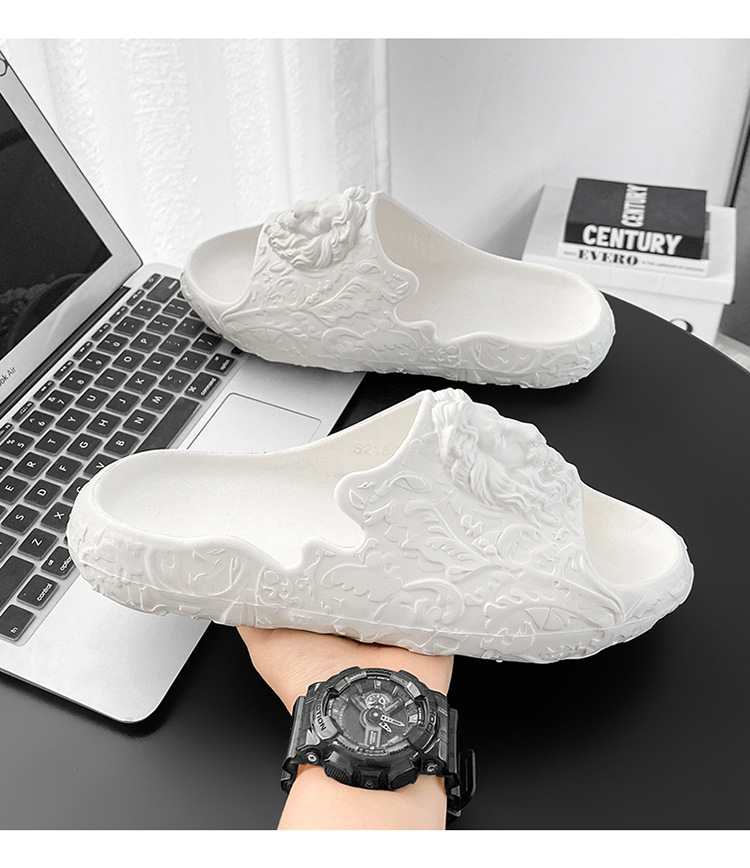 Pantofole da casa Skye all'ingrosso da uomo estate testa di leone fondo spesso indossare sandali in Eva per interni antiscivolo resistenti all'usura_voghion.com