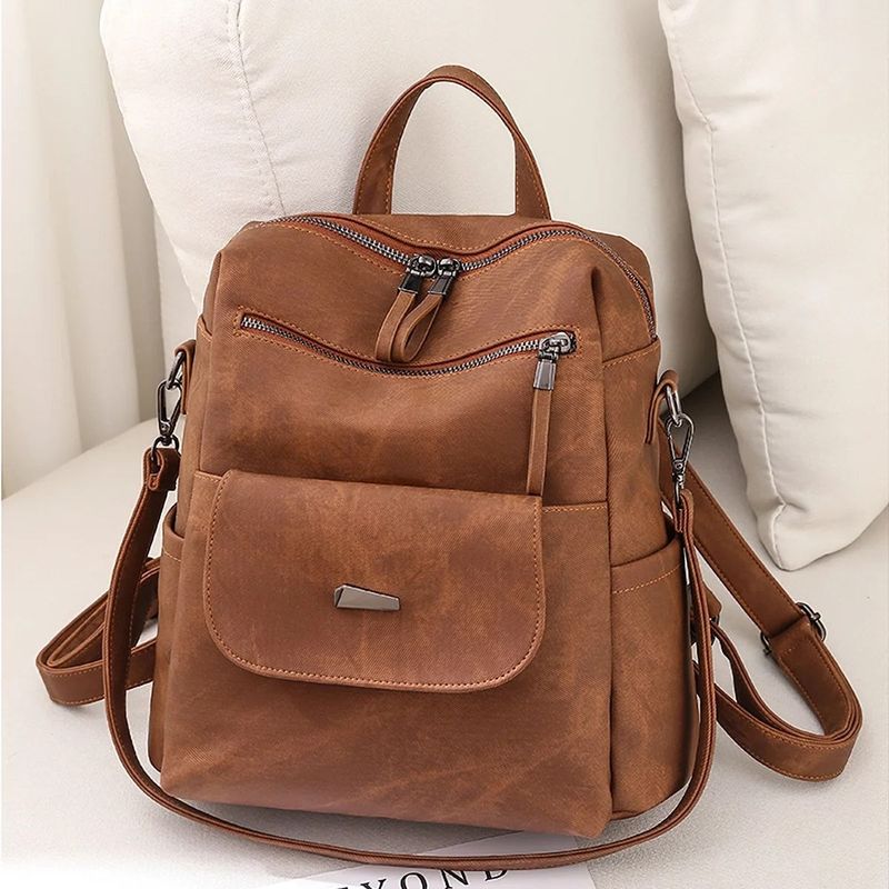 Ladies' Leather Bag - Caramel Color_voghion.com