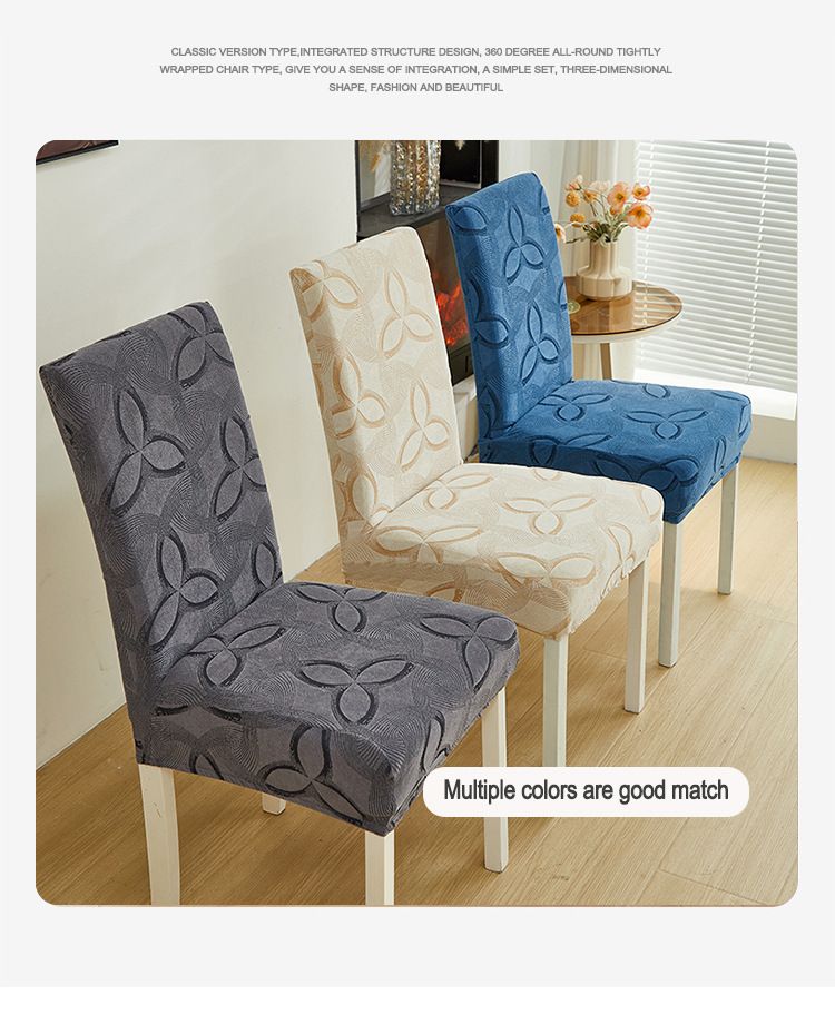 Stretch-Stuhlbezüge mit vollständiger Abdeckung – verdickter geometrischer Jacquard-Stoff mit rutschfester Unterseite, universelle Passform für Esszimmer- und Bürostühle_voghion.com