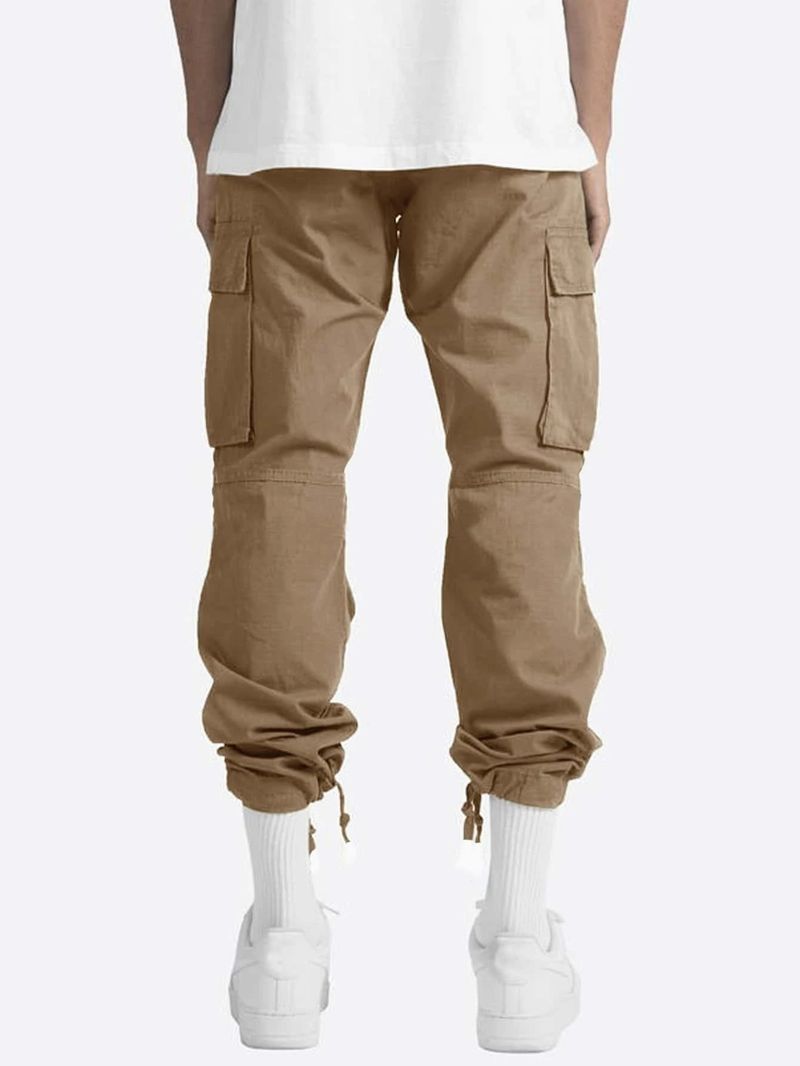 2024 Sommer Neue Herren Arbeitskleidung Kordelzug Multi Pocket Freizeithose_voghion.com