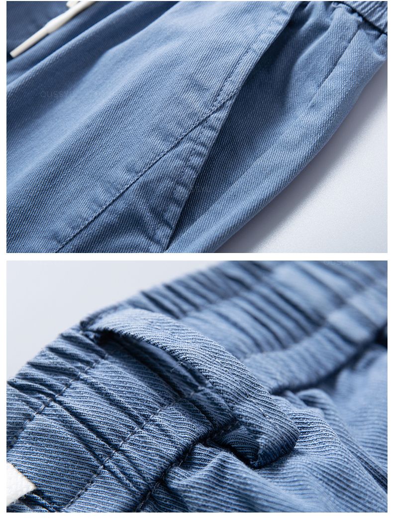 Herbst Baumwolle Herrenhose Mode Klassische Kordelzug Elastische Taille Jogging Stretch Casual Grau Cargohose Männlich 28-38_voghion.com