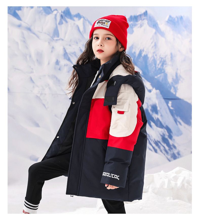 "Premium Kids Down Jacket For Boys & Girls - Warm Mid-Length Winter Coat With Stylish Design, Available In Multiple Colors & Sizes (110-170cm)"_voghion.com