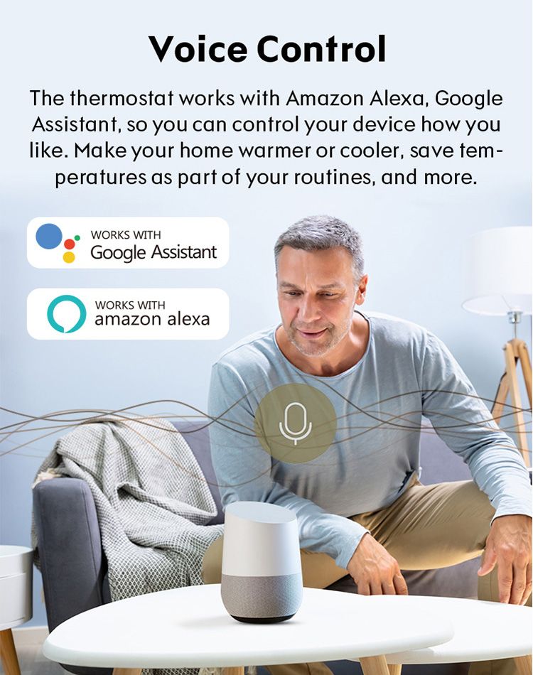 Thermostat intelligent Tuya Smart Life ZigBee, interrupteur, pour chauffage de chaudière à eau et à gaz, 110 V, 240 V, compatible avec Alexa et Google_voghion.com