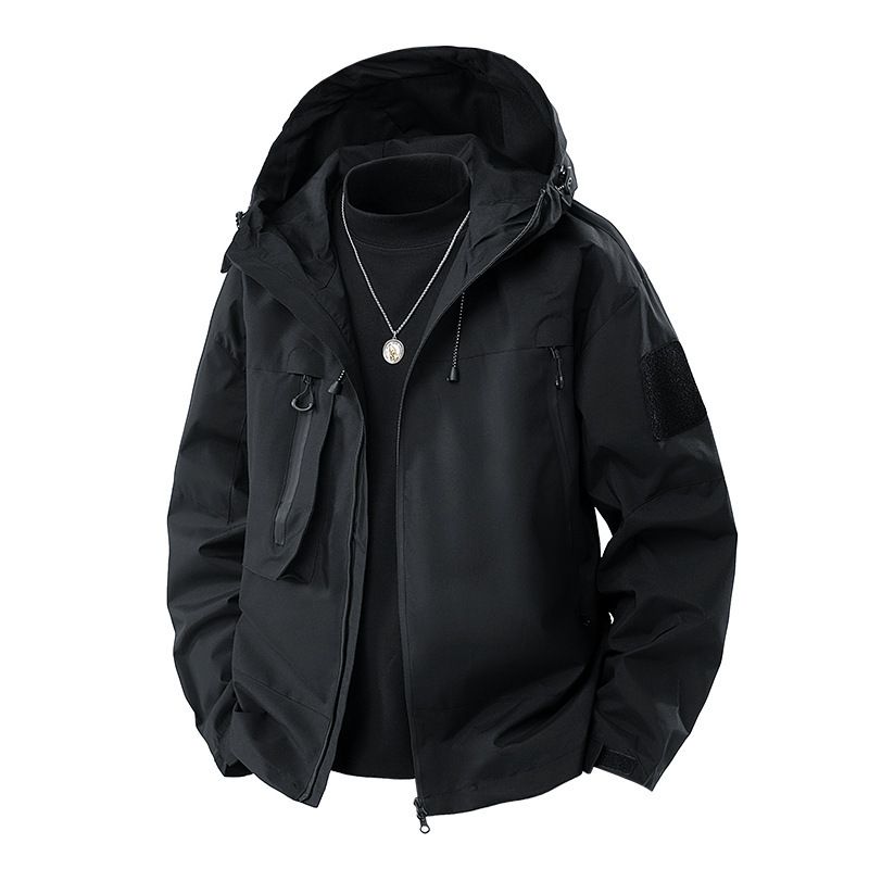 Men's 2025 Spring New Korean Style Slim Fit Hooded Shoulder Patch Outdoor Jacket Trendy_voghion.com