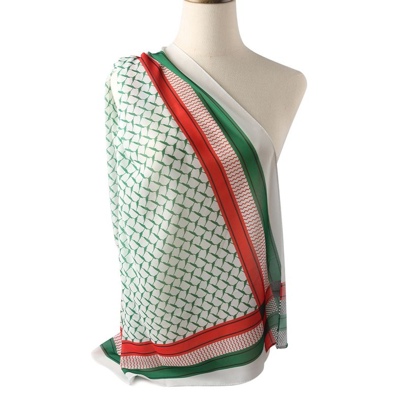 Muslim headscarf Printed Chiffon Scarf Middle Eastern Scarf_voghion.com