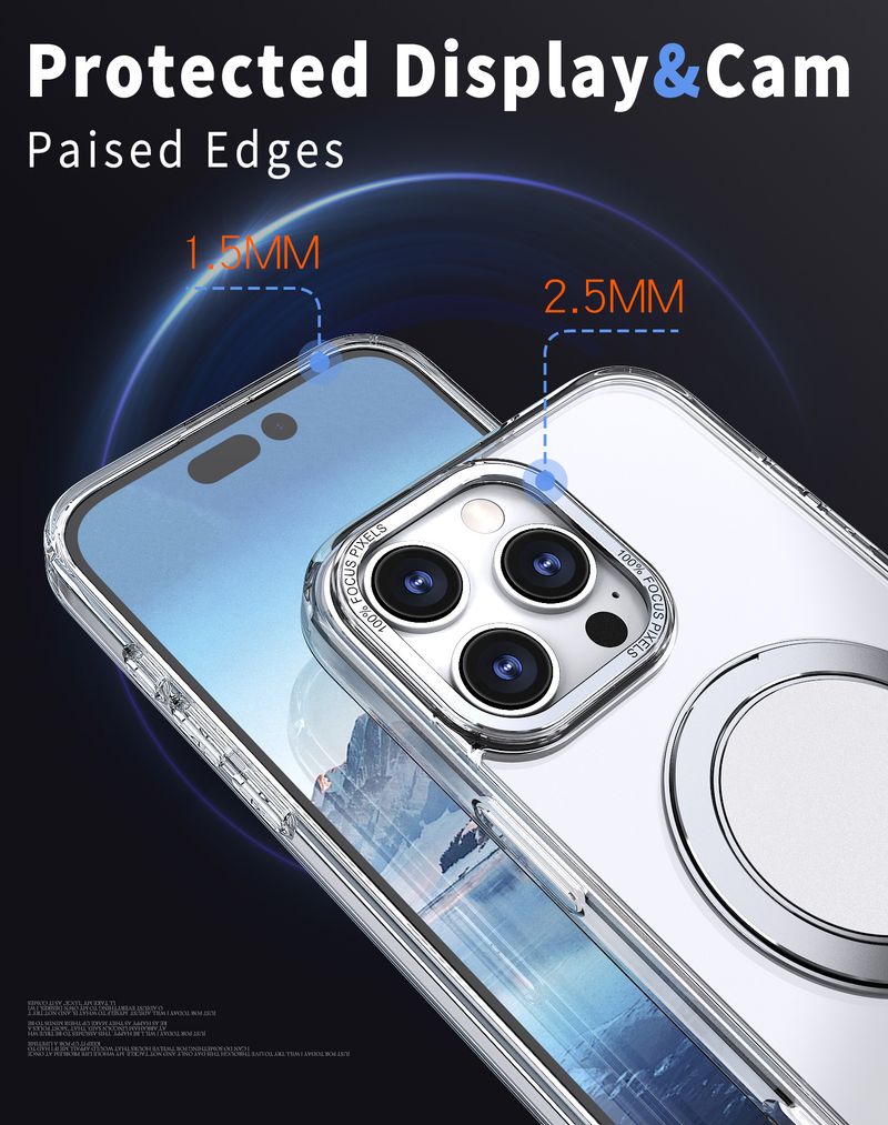 Telefonhülle Anwendbare Handyhülle Transparente, drehbare magnetische Saugschutzhülle_voghion.com