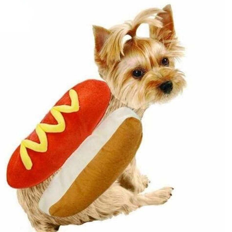 2025 Nieuw Hotdogkostuum Leuke Huisdier Halloweenfeestoutfit_voghion.com