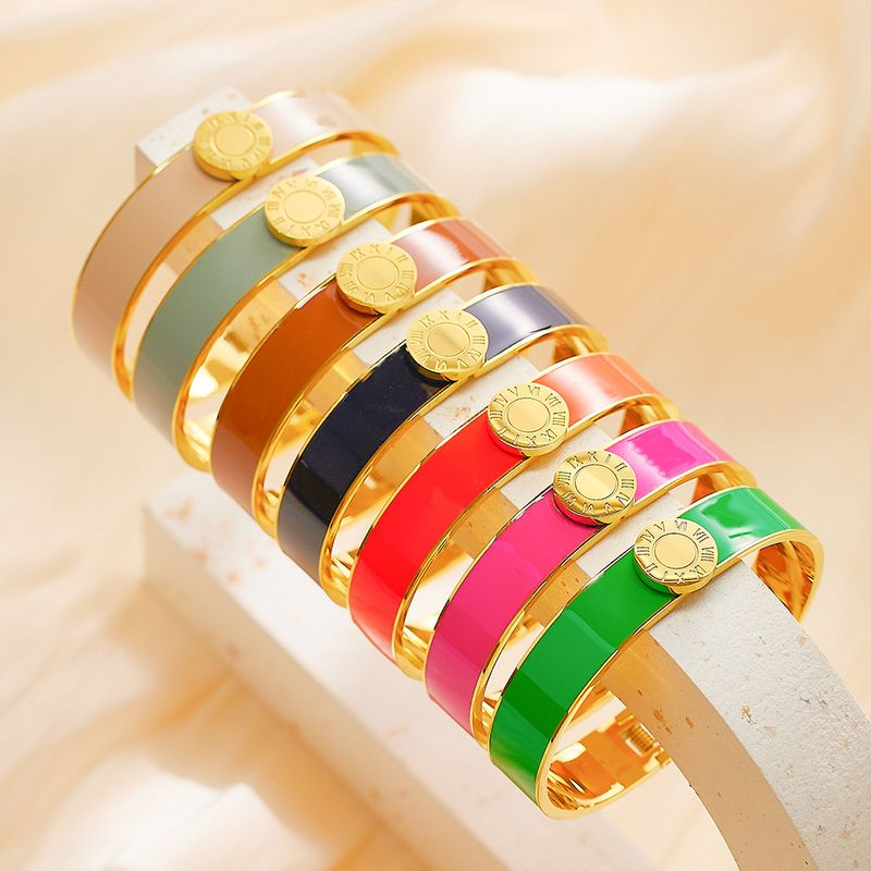 Designer colorato smalto goccia colla bracciale in acciaio al titanio accessori moda donna regalo gioielli per feste di nozze_voghion.com