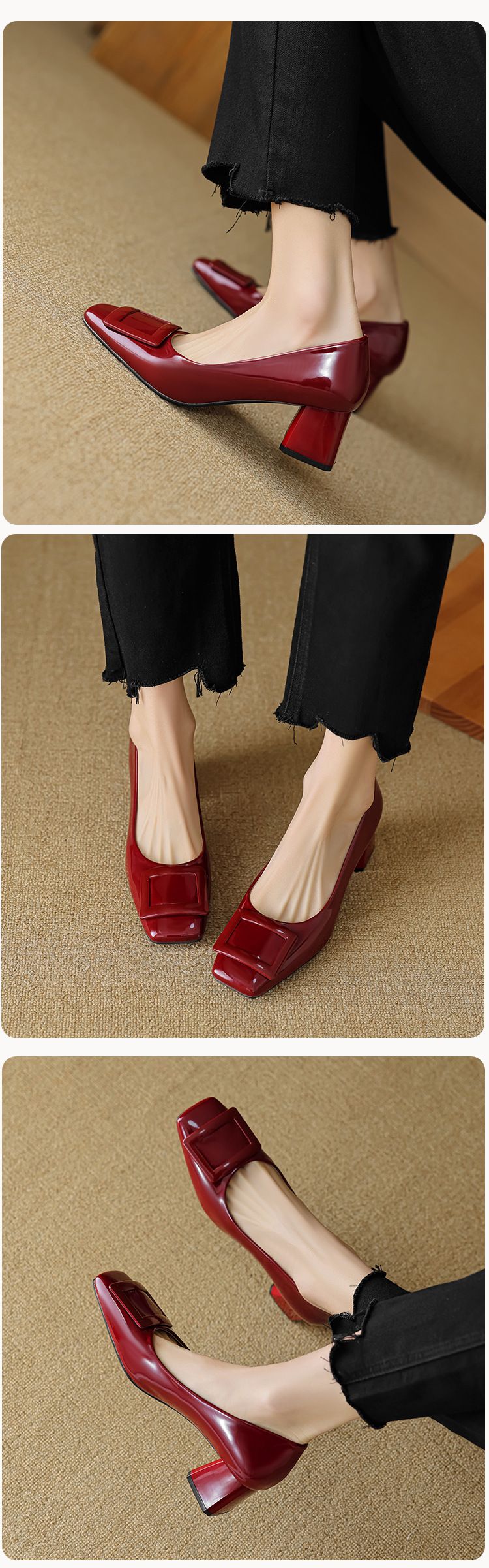 French High Heels Women's Head Pedal Work Shoes Light Mouth Temperament Commuter Shoes_voghion.com