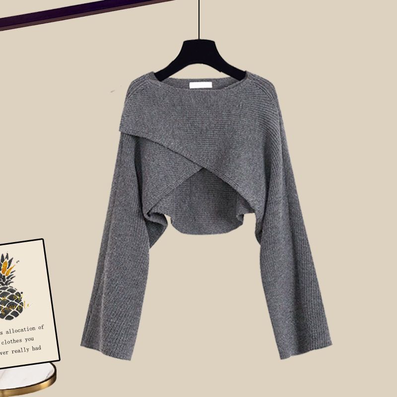 Women’s Clothing Fashion autumn suit women sweater women new large size women's shirt wide leg pants three piece knitted slim_voghion.com
