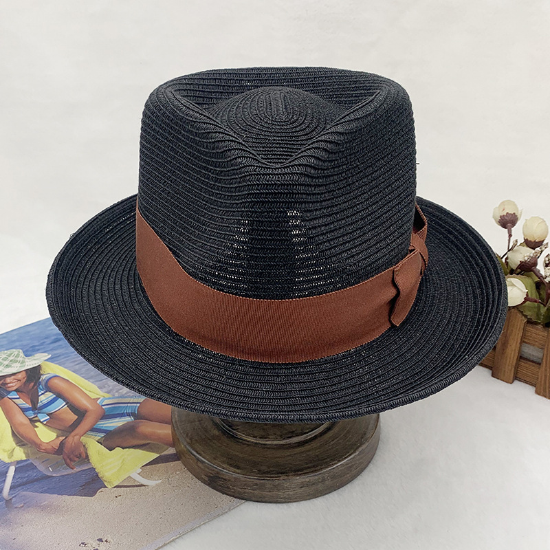 klassiska och fashionabla handvävda jazzhattar för män och kvinnor, solhattar, stråhattar, vår- och sommarhattar_voghion.com