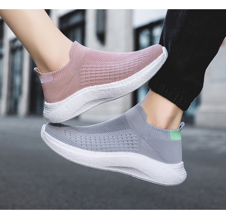 Popcorn con suola morbida, sensazione di calpestio da uomo, ammortizzante, senza lacci, calzini sportivi di grandi dimensioni, slip-on, senza lacci, scarpe traspiranti_voghion.com