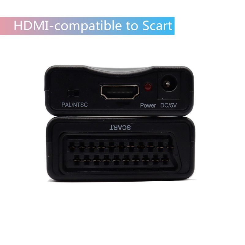 1080P SCART HDMI uyumlu Video Ses Dönüştürücü USB Kablolu HDTV Sky Box DVD Televizyon Sinyal Yükseltme Dönüştürücü_voghion.com