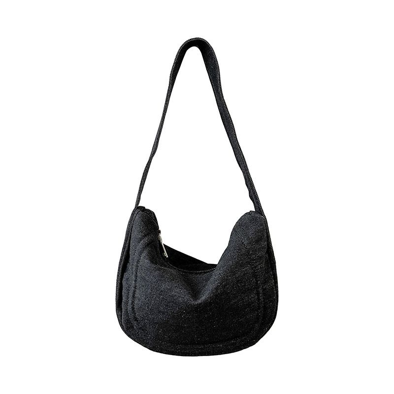 Einzelne Schultertasche im koreanischen Stil, High-End-Feeling, Frühjahr 2025, Nischen-Denim-Unterarmtasche, große Kapazitäts-Knödeltasche_voghion.com