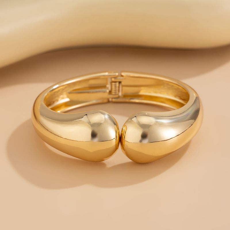 Heavy Industry Design Smooth Double Water Drop Bracelet Ins Alloy Elliptical Bracelet Set_voghion.com