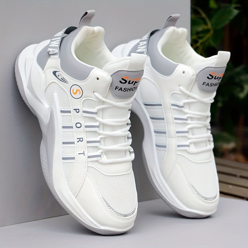 Chunky sneakers met veters voor heren, sportschoenen voor papa-schoenen, schokabsorberende en ademende schoenen voor het hardlopen van basketbaltraining in de sportschool_voghion.com