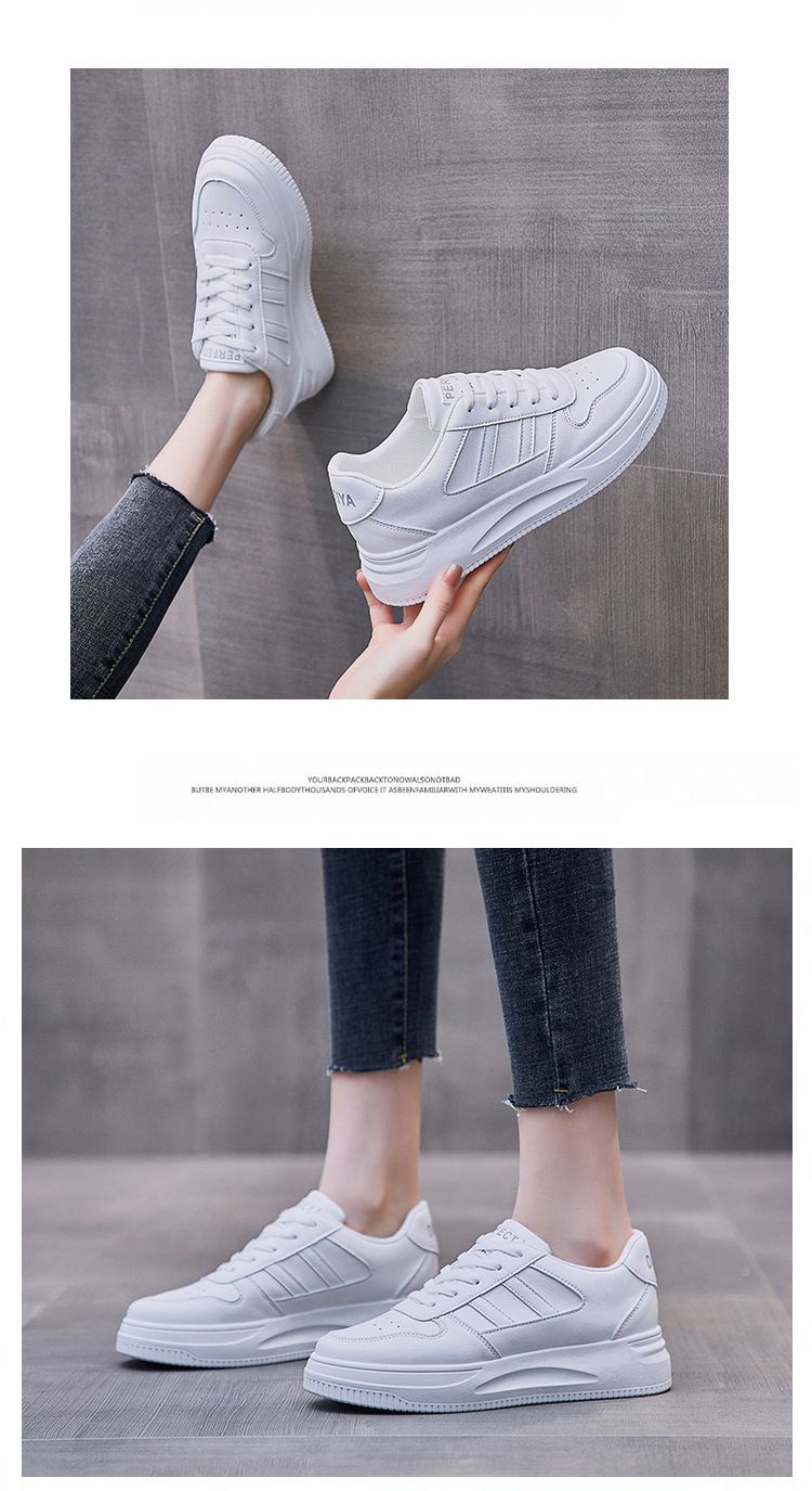 Weiße Sneakers für Damen – Atmungsaktive Freizeitschuhe für Mädchen, modische Schnürschuhe aus Canvas für den Herbst_voghion.com