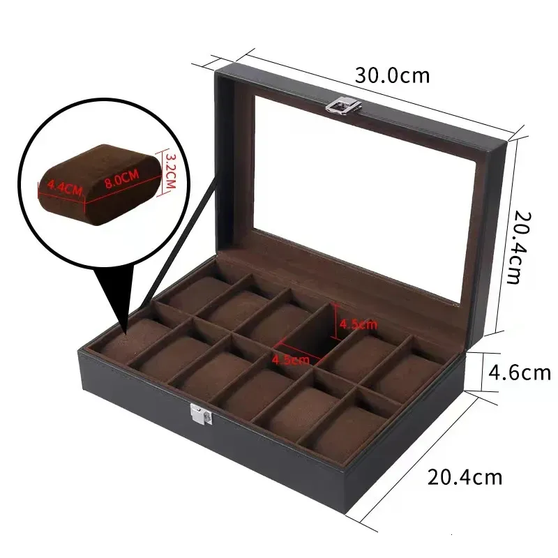 61012 20 Slots Wrist Holder Storage Case Organizer PU Leather Watch Display Box Regalos Para Hombre 240511_voghion.com