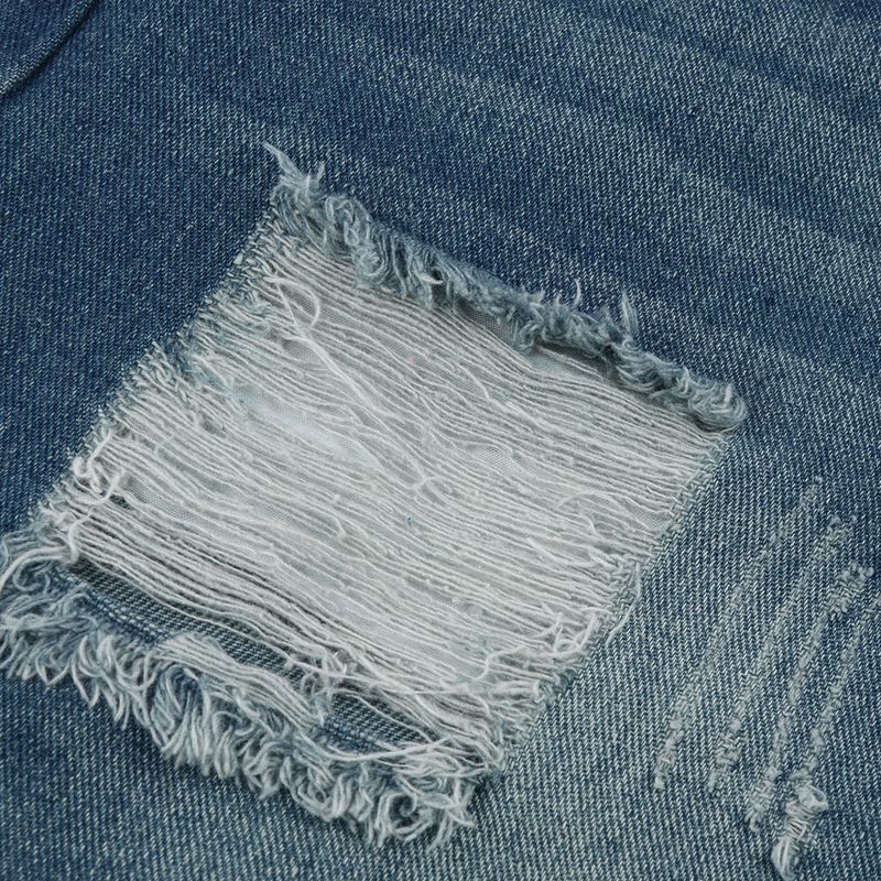 Damenbekleidung High Waist Ripped Washed Denim Shorts Hot Pants für Damen_voghion.com