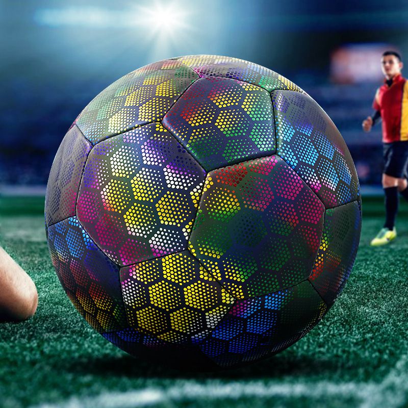 Balones de fútbol de PU reflectantes y brillantes de primera calidad, tallas 3/4/5, Hine Ed, para niños, adolescentes y entrenamiento escolar._voghion.com