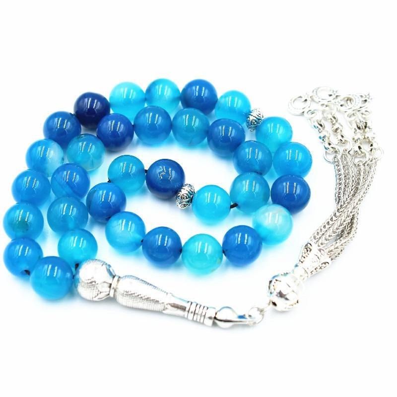Cross Arabic 33 10 Cm Natural Agate Bracelet Rosary Tasbih_voghion.com