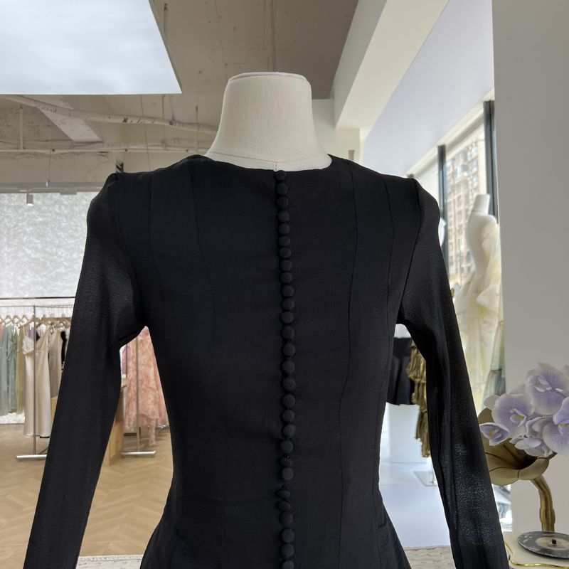 Damenbekleidung Nische Flower Fairy Bud Buttoned Slim Dress Sweet Salt Einzigartiges Design Einfarbig Kurz_voghion.com