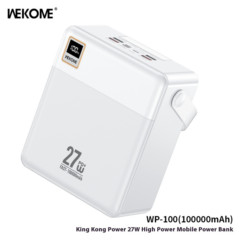WEKOME Diamond Power Bank 100.000 mAh, tragbares 27-W-PD-Schnellladegerät mit LED-Licht, Notfall-Akkupack für den Außenbereich für Campingreisen, hohe Kapazität_voghion.com
