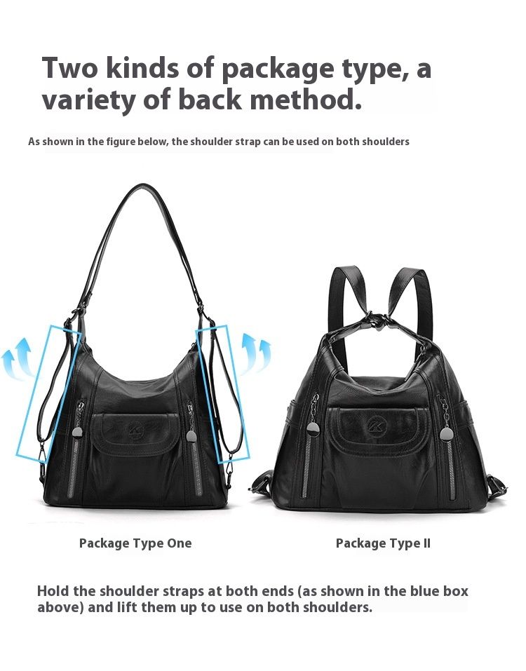 New Shoulder Bag Women's Bag Trendy And Versatile Simple And Fashionable Korean Version Large Capacity Handbag Backpack_voghion.com
