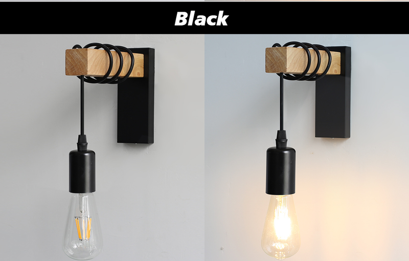 Retro koka sienas lampa E27 moderna minimālisma iekštelpu piekarināma sienas lampiņa mājas dekorēšanai gultas guļamistabas apgaismojums kāpņu apgaismojums_voghion.com