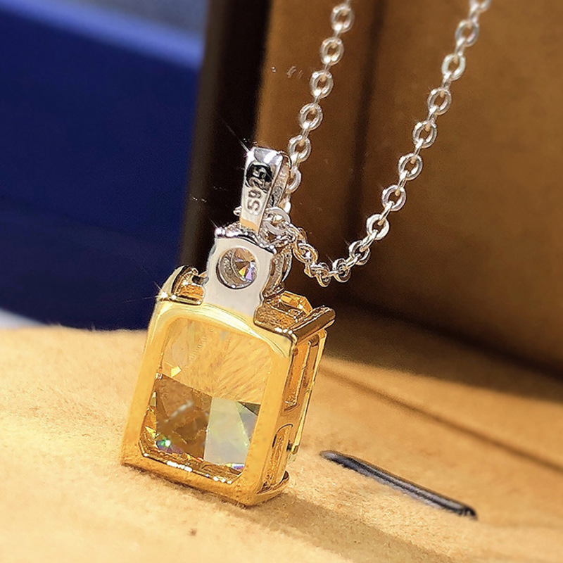 Cao Shi 2022, collana da donna in stile nuovo 8* 10 con diamanti gialli tagliati a ghiaccio, collana con zircone a forma di O_voghion.com